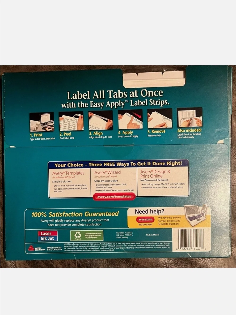 Avery 11437 - Clear Label Index Maker Dividers 8 Tabs, 5 Sets, White 072